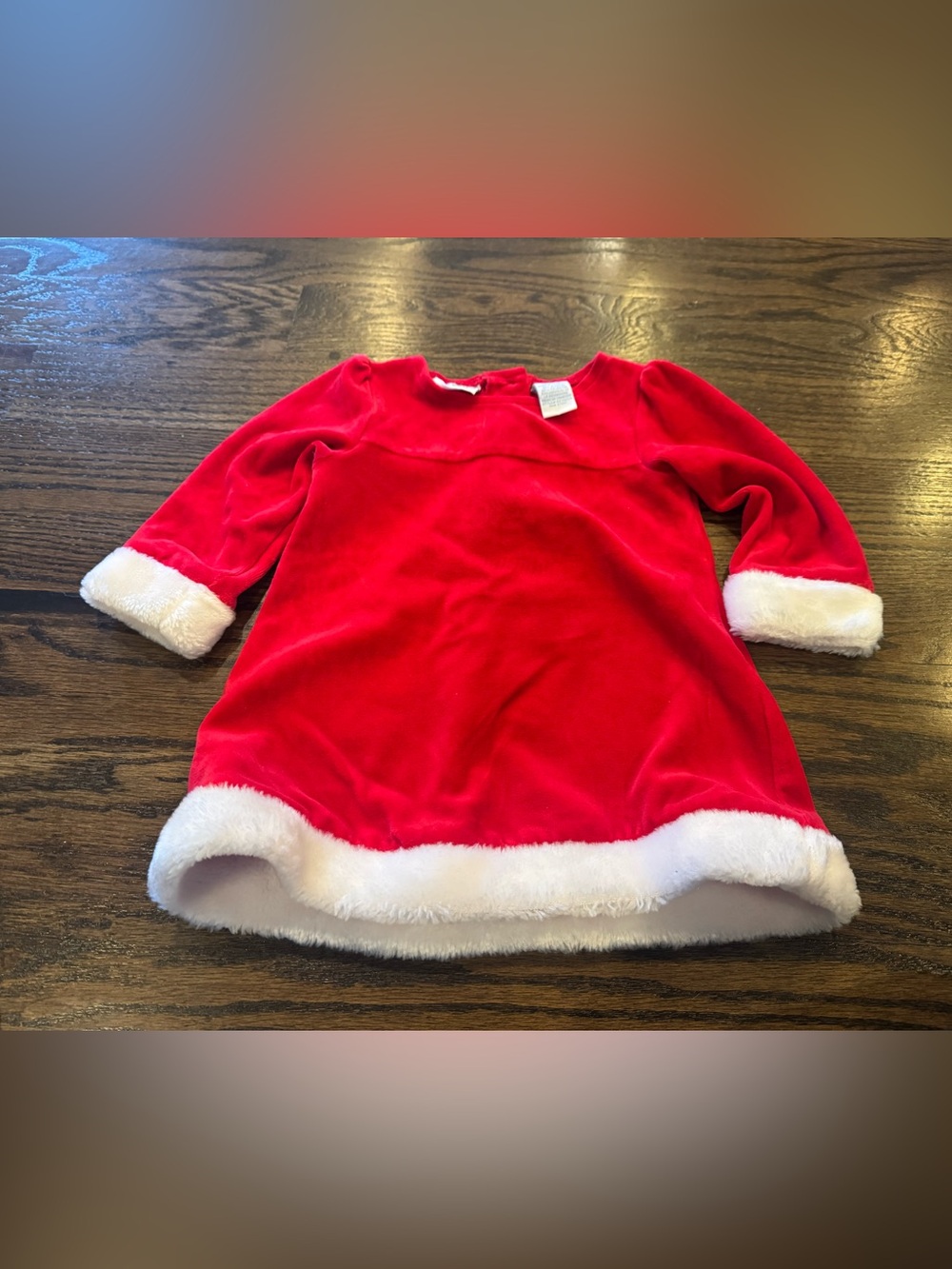 miniwear Red Holiday Dress with White Trim